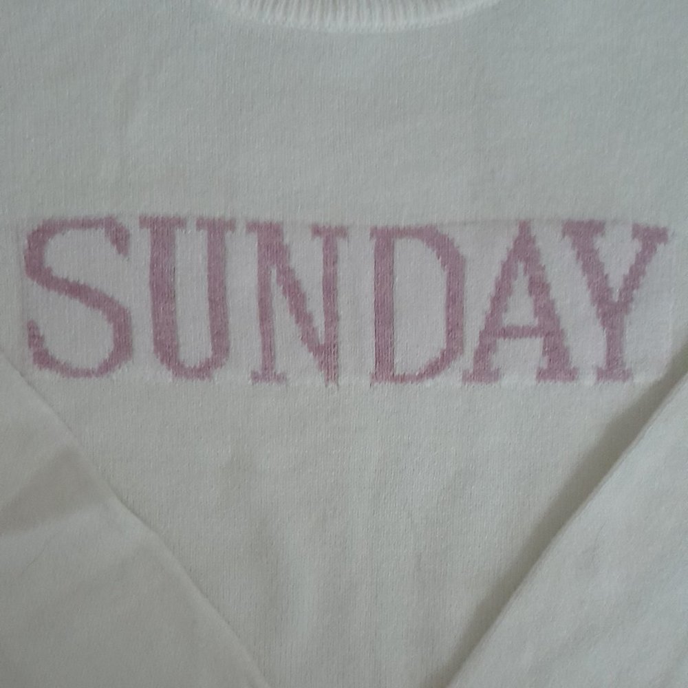 Vintage White Sunday Pullover Sweater - Picture 2 of 6